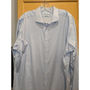 Calvin Klein Long‎ Sleeve Button Up Shirt XXL 18 34 Slim Men's Infinite Cotton